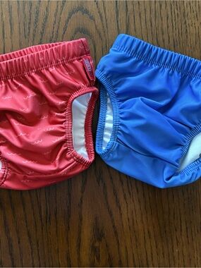Kids Reusable Swim Diaper Covers – Coral Pink & Bright Blue